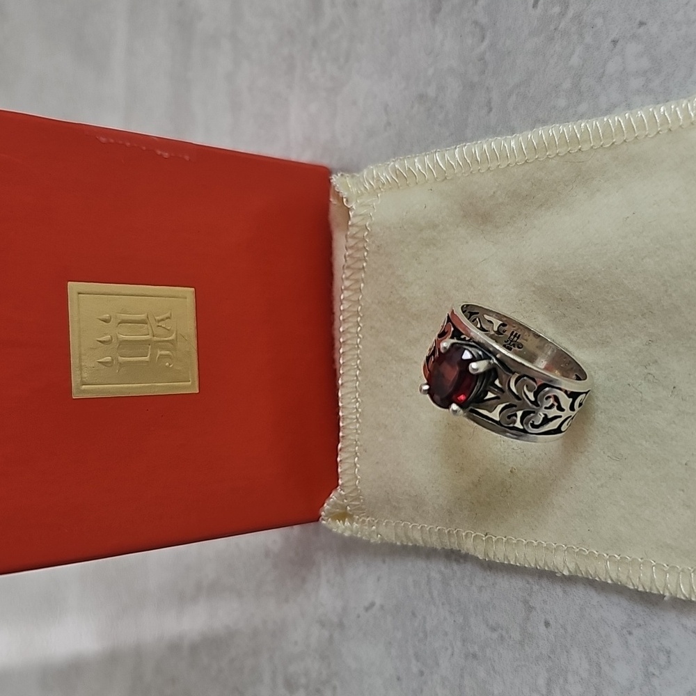 James Avery Sterling Silver Garnet Ring
